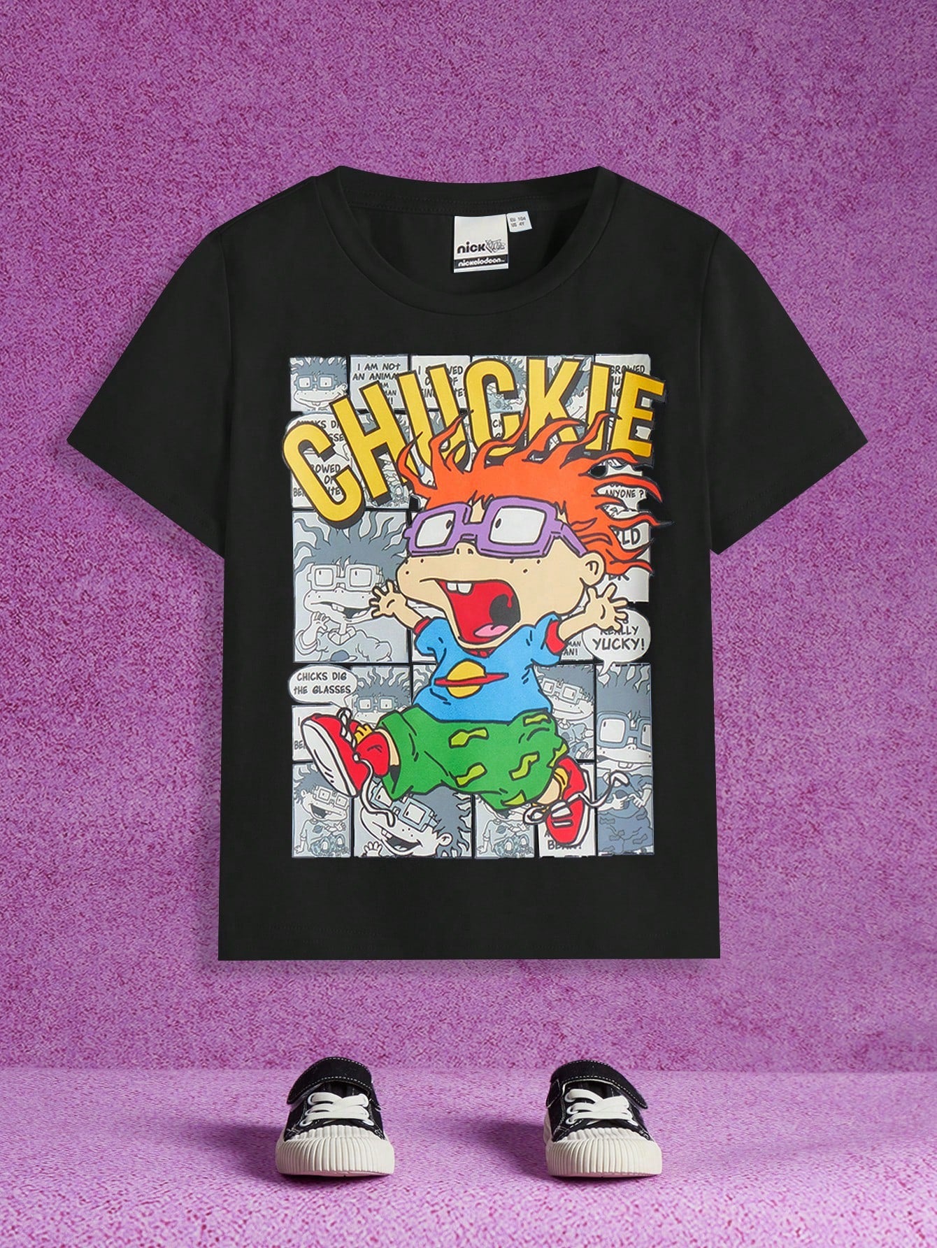 Nick 90s X Young Boy Casual Cartoon Pattern Short Sleeve T-Shirt