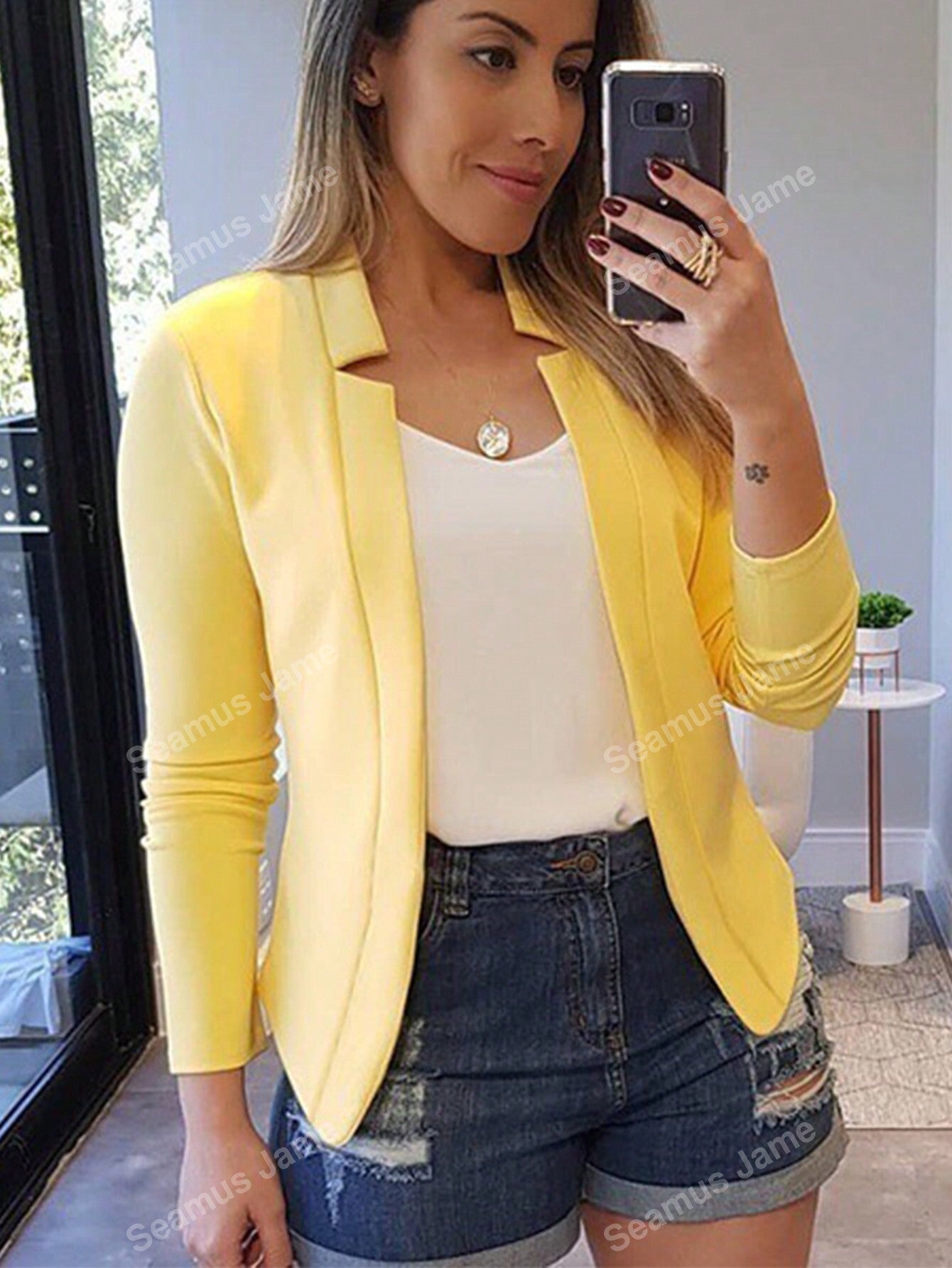 Women's Casual Solid Color Long Sleeve Jacket, Spring/Summer