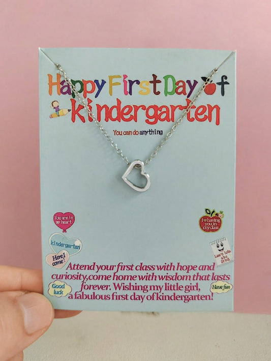 Back To School Necklace For Girls First Day Of School Gift For Daughter Niece Heart  Necklace For Little Girl From Mom Daughter