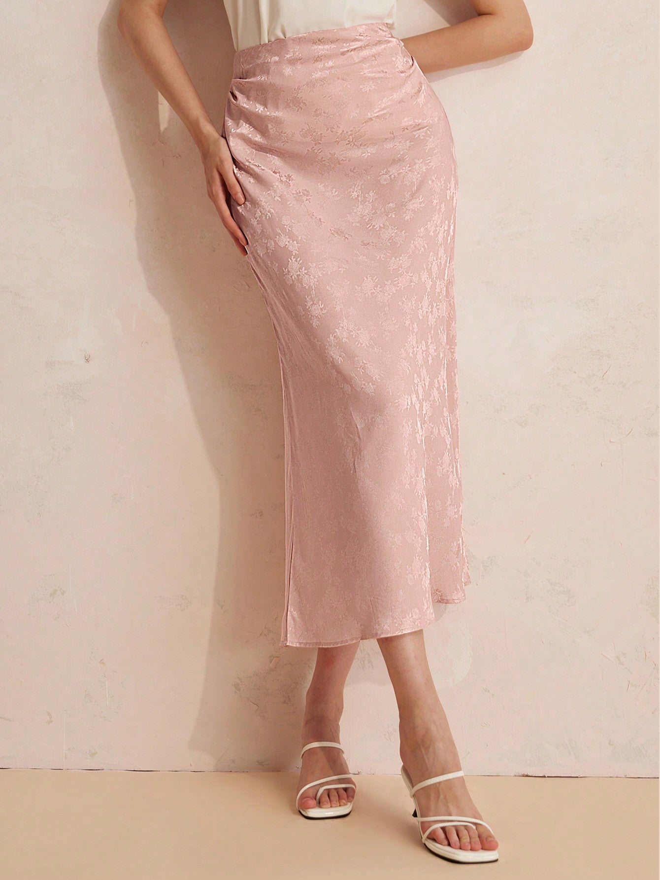 Silk Satin Pleated Skirt