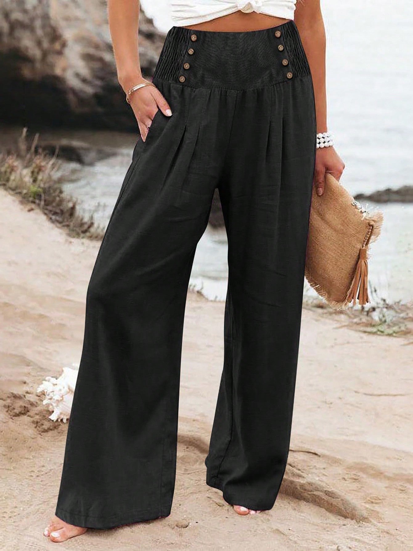 Women's Linen Casual Vacation Long Pants