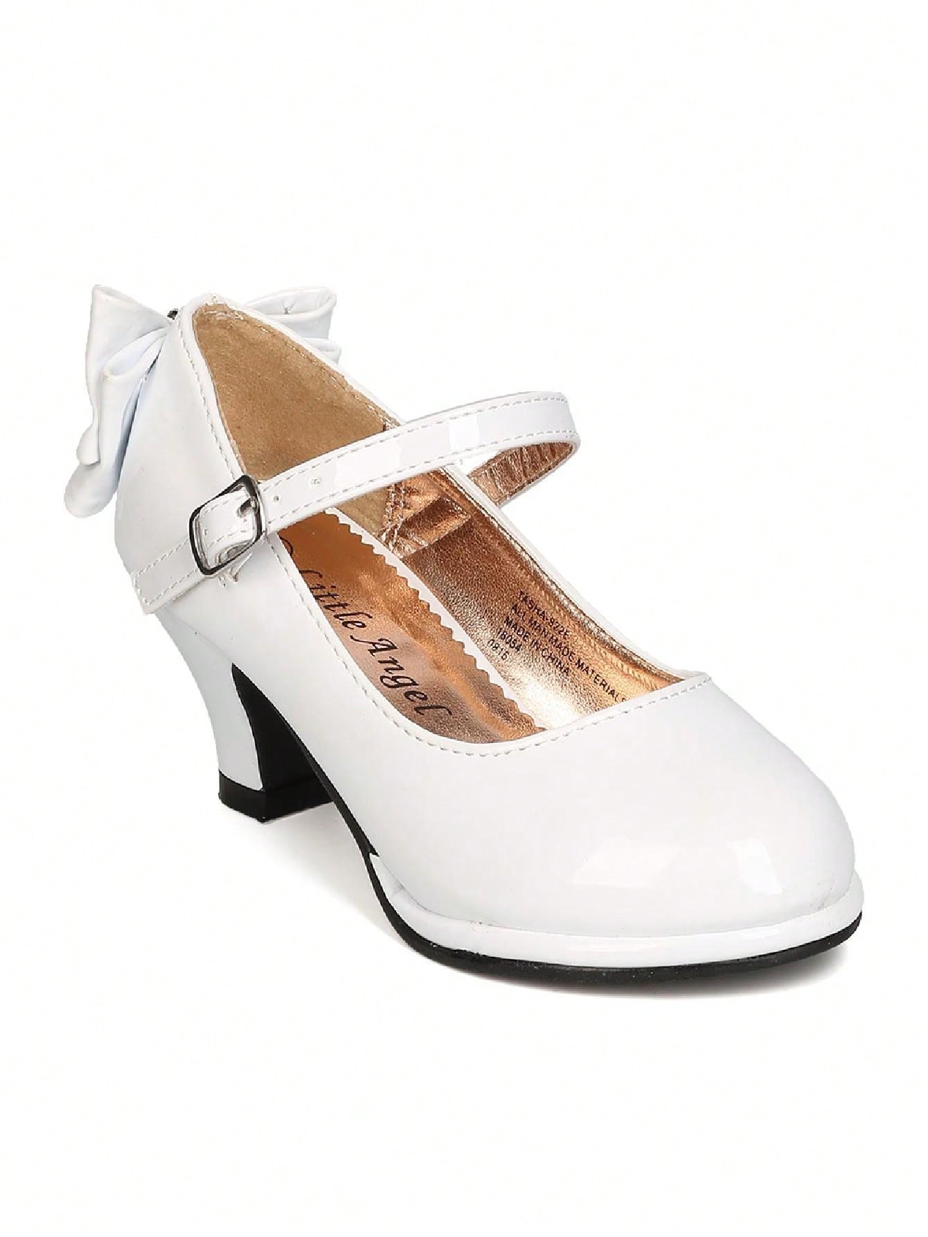 Girls Patent Back Bow Tie Mary Jane Kiddie Heel