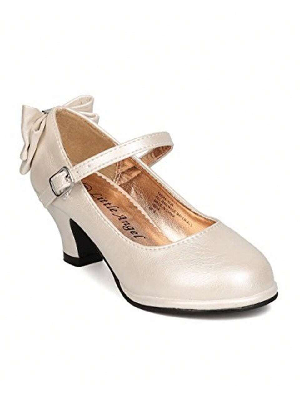 Girls Patent Back Bow Tie Mary Jane Kiddie Heel