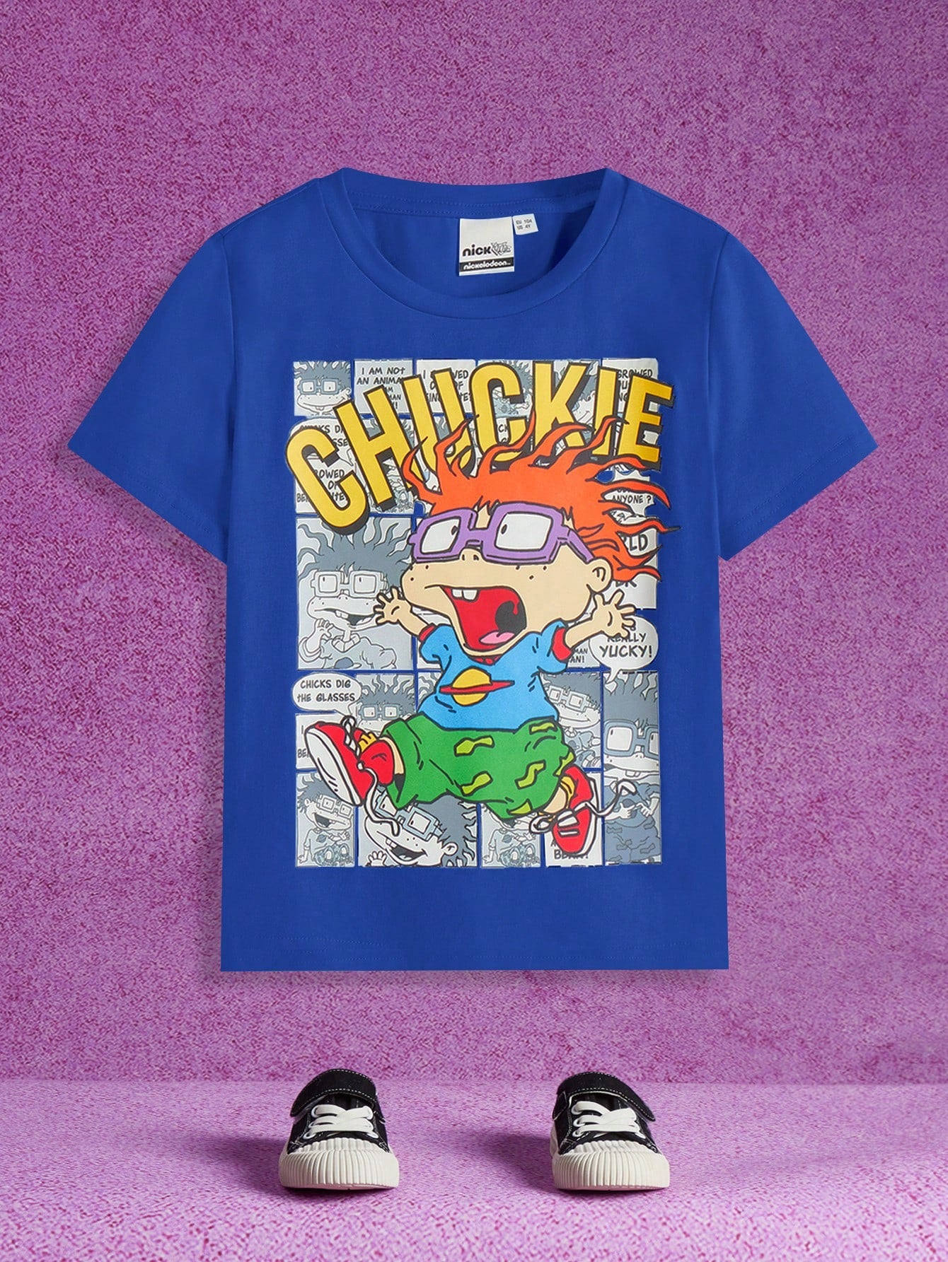 Nick 90s X Young Boy Casual Cartoon Pattern Short Sleeve T-Shirt