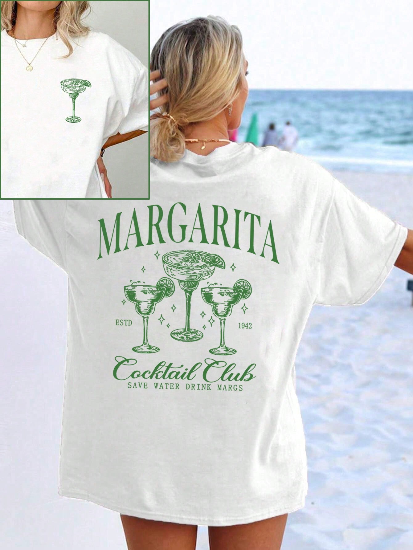 Plus Size Loose T-Shirt MARGARITA Oversized Long T-Shirt