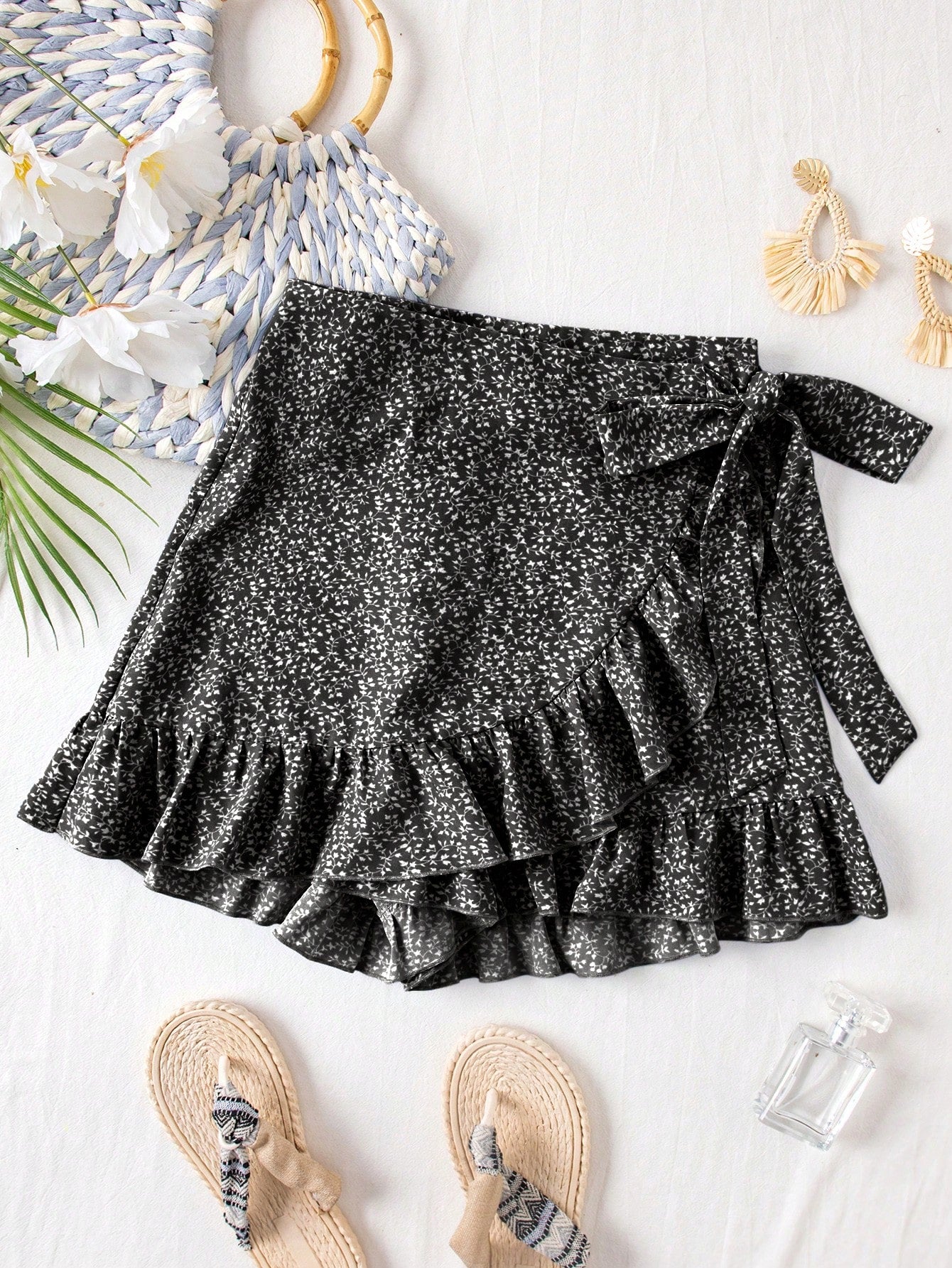 Vacation Ethic Printed High Waisted Loose Women Skirt