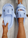 Cute And Fun Shark Slippers, Open Toe Beach Slippers, Women's Anti-Slip Soft Thick Bottom Slipper