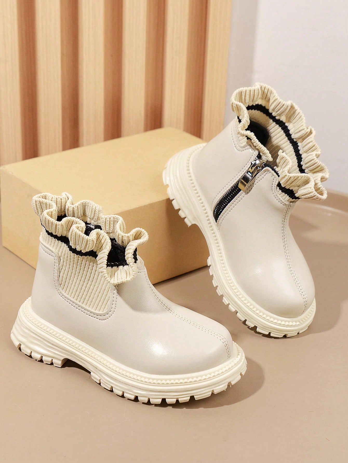 Autumn And Winter New British Style  Boots For Kids, Fashionable Boys' And Girls' Slip-Resistant Boots, Comfortable Children's Leather Boots