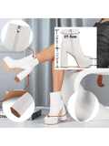Thick Platform Super High Heeled Women Boots Round Toe Women Boots With Side Zipper Design Goth Fall Winter Sexy Fashion Comfort Short Boots For Women