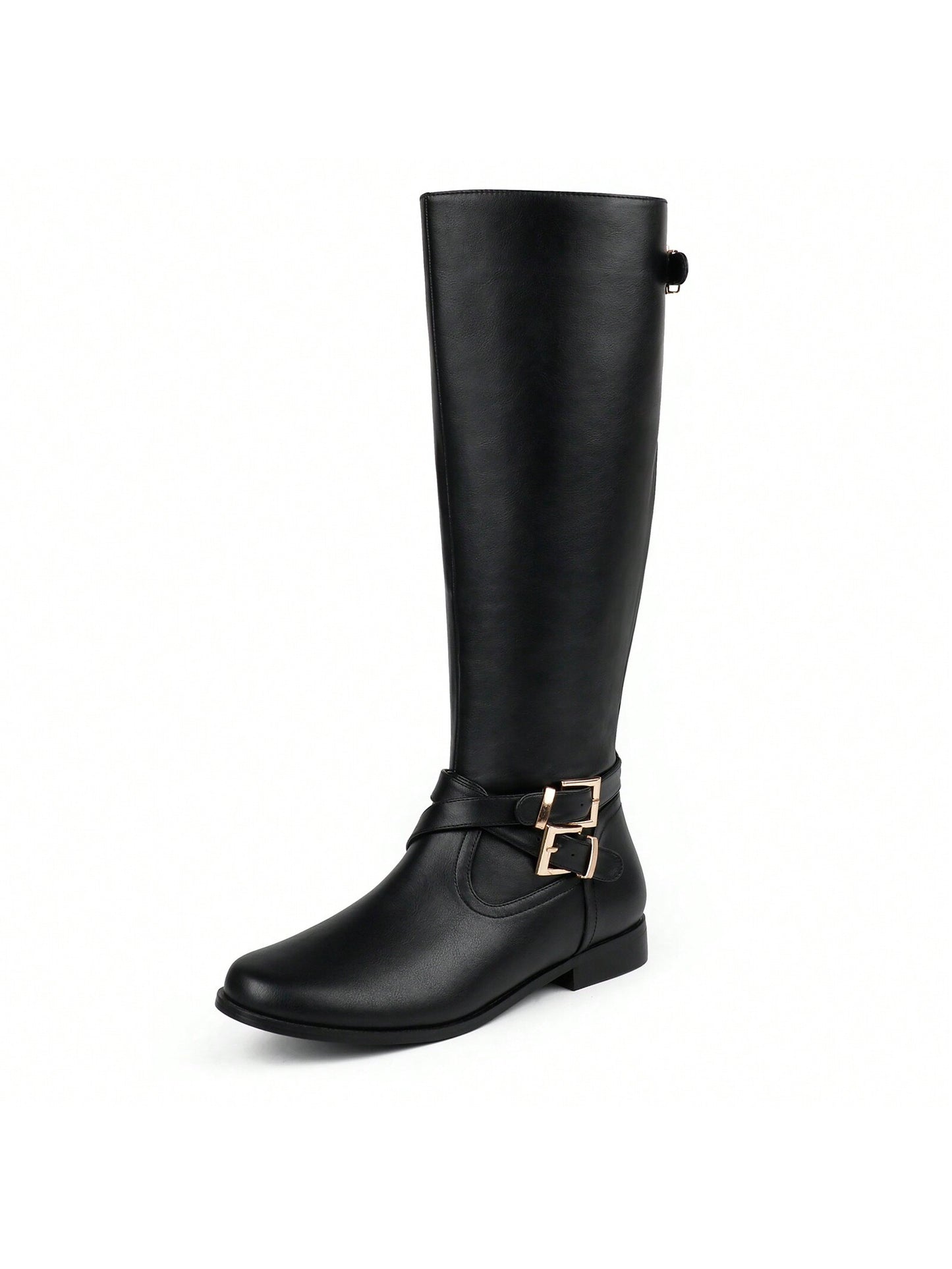 JOY IN LOVE Women's Knee High Flat Riding Boots, Chunky Low Heel Winter Tall Boots