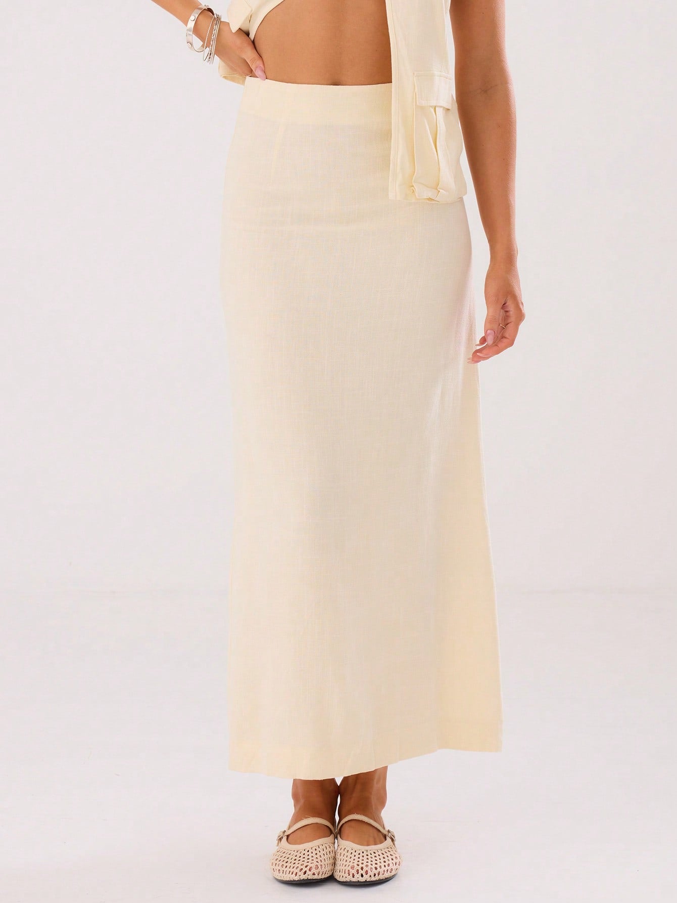 Summer Sheer Linen Loose Fit Maxi Skirt