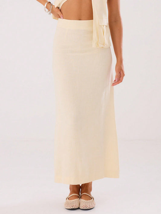 Summer Sheer Linen Loose Fit Maxi Skirt