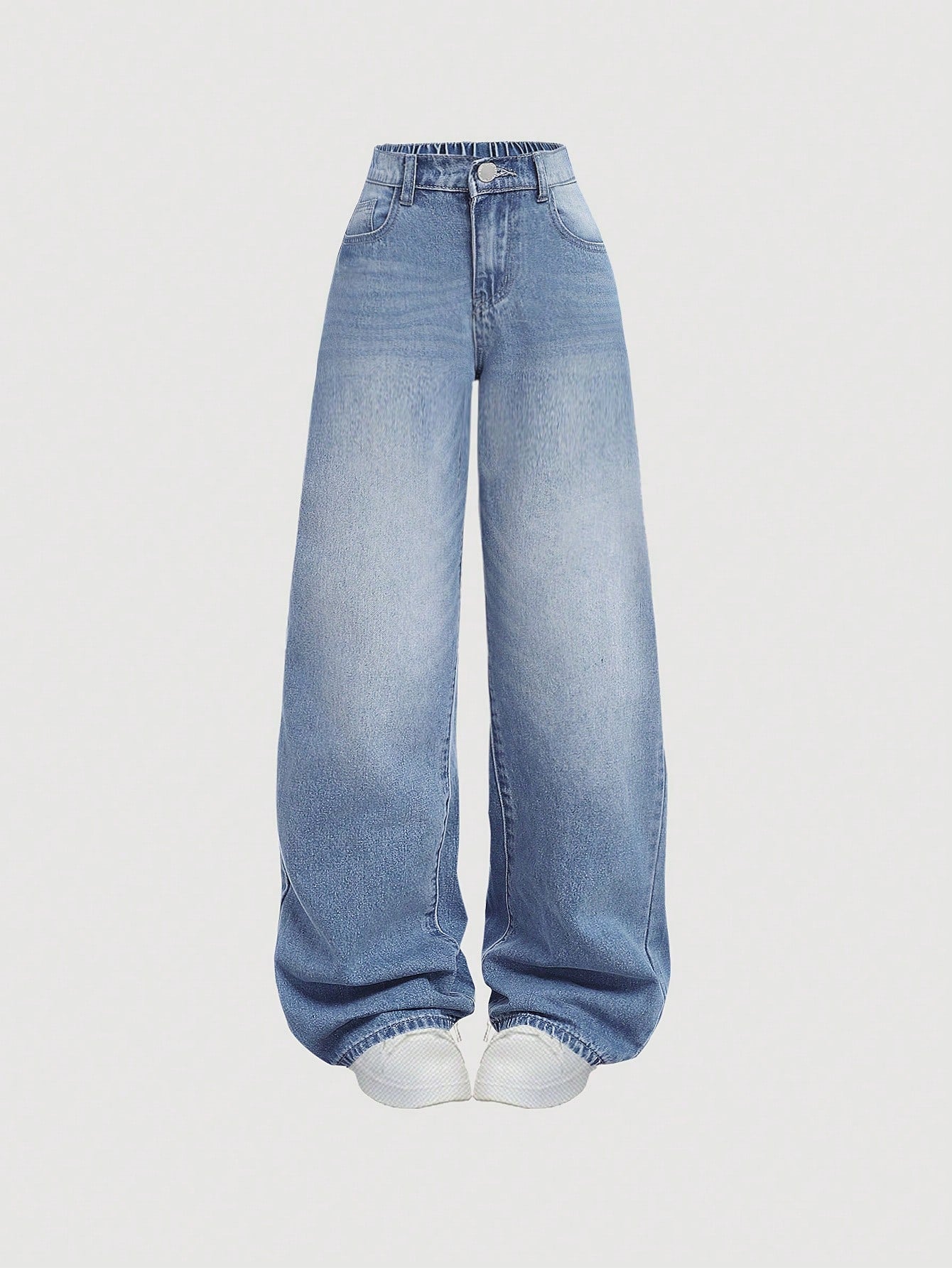 Teen Girl Y2K Loose Fit Casual Denim Pants With Pockets And Wide Legs, Kids Summer Break Clothes Denim Jeans OutfitS.