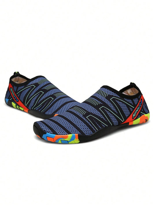 1 Pair Summer Youth Creek Shoes & Water Shoes Beach Swim Diving Shoes For Boys And Girls, Socks Included