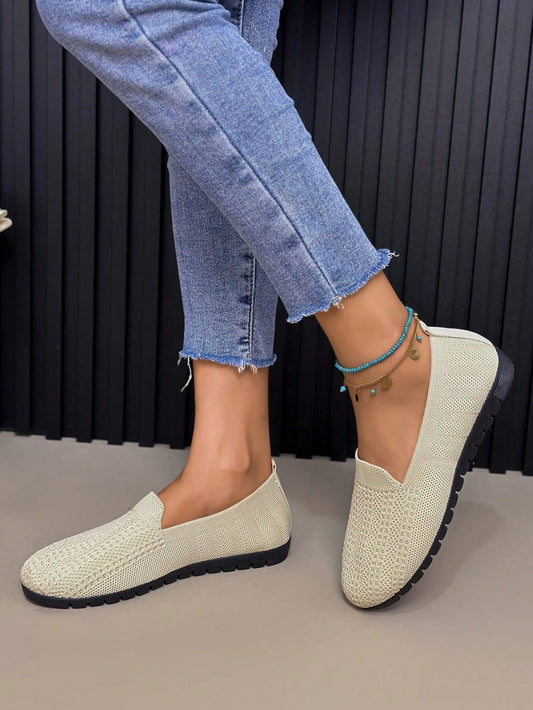 New Fashionable Flat Shoes For Women, Thick Sole, Versatile For Indoor And Outdoor Wear, Elegant And Chic Design, Suitable For Wide Feet, Handmade For Comfort And Breathability, Suitable For All Ages