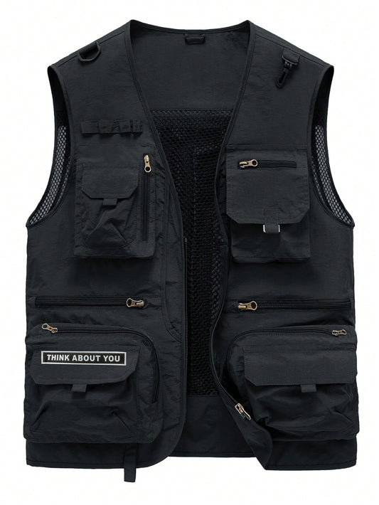 Mesh Detachable Vest Cargo Multi-Pocket Jacket And Streetwear