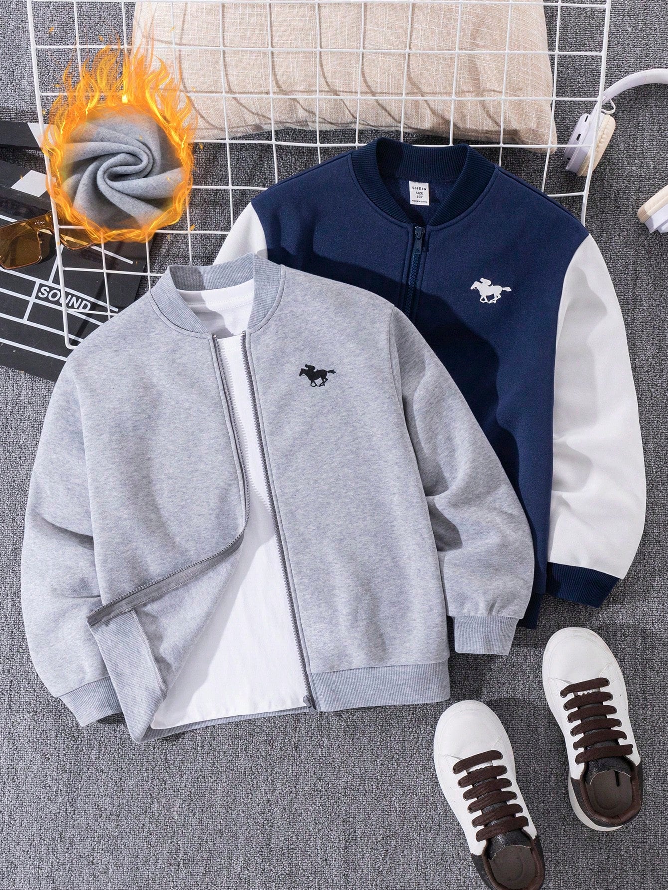 2pcs Tween Boy's Casual Colorblock Baseball Jacket, Suitable For Commute, School, Daily, Sports In Autumn/Winter Seasons