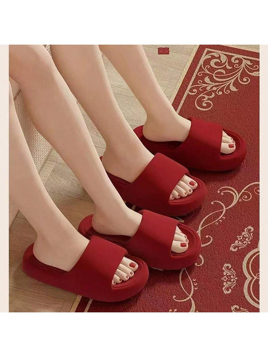 New Fashionable Unisex EVA Couple Slippers, Supermarket Style, Simple And Elegant Home/Bathroom/Outdoor Slippers, Comfortable, Soft, Anti-Slippery And Lightweight Thick-Soled, High-End Couple Slippers, INS Style