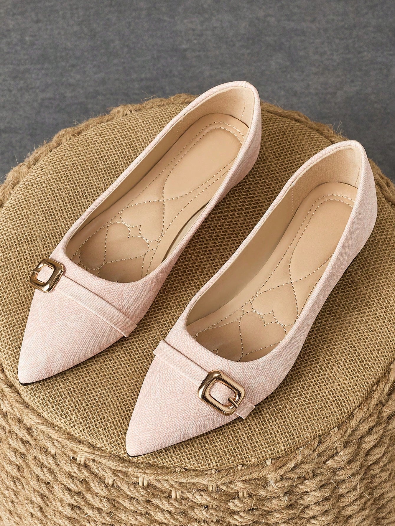 Women's Pointed Toe Low-Heel Party Casual Shoes, Purple, Suitable For Spring, Summer, And Autumn, Perfect For Daily And Outdoor Activities, Easy To Match With Any Outfit, With Buckle Strap