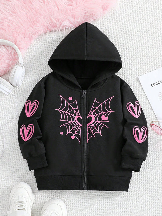 Girls' Sweet Ladylike Daily Sports Zip-Up Hoodie Jacket