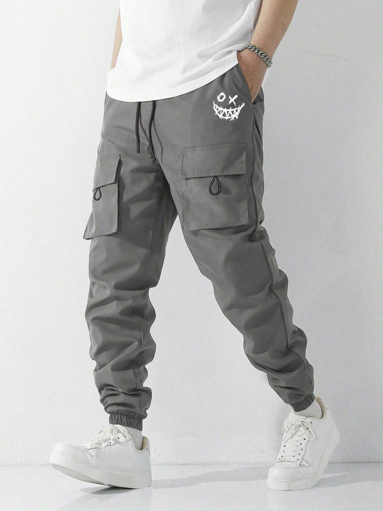 Tween Boy Spring Summer Autumn Seasonal Casual Drawstring Cargo Pants, Back-To-School Collegiate Style, Unlined