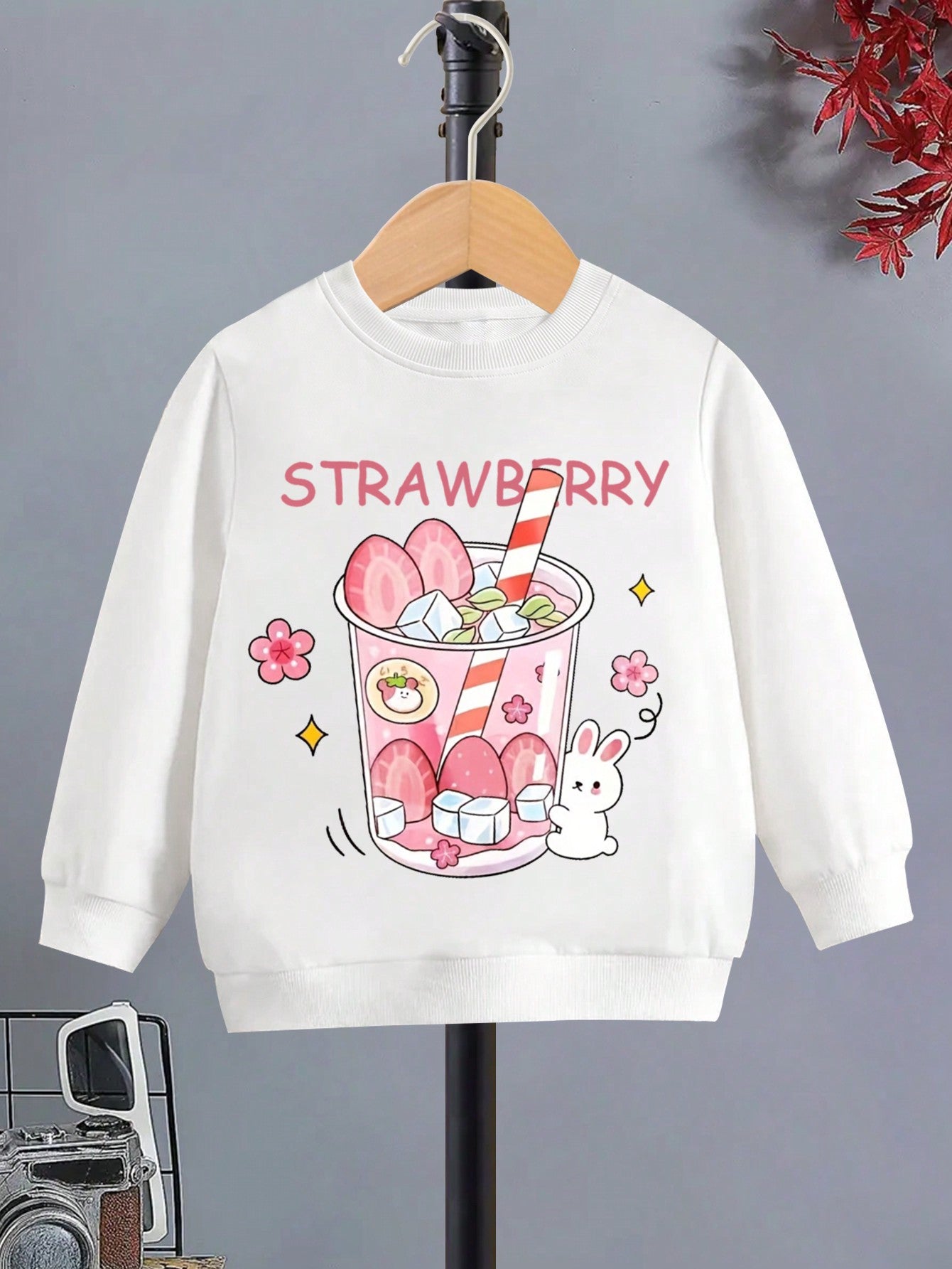 Young Girl Casual Cartoon & Letter Graphic Sweatshirt