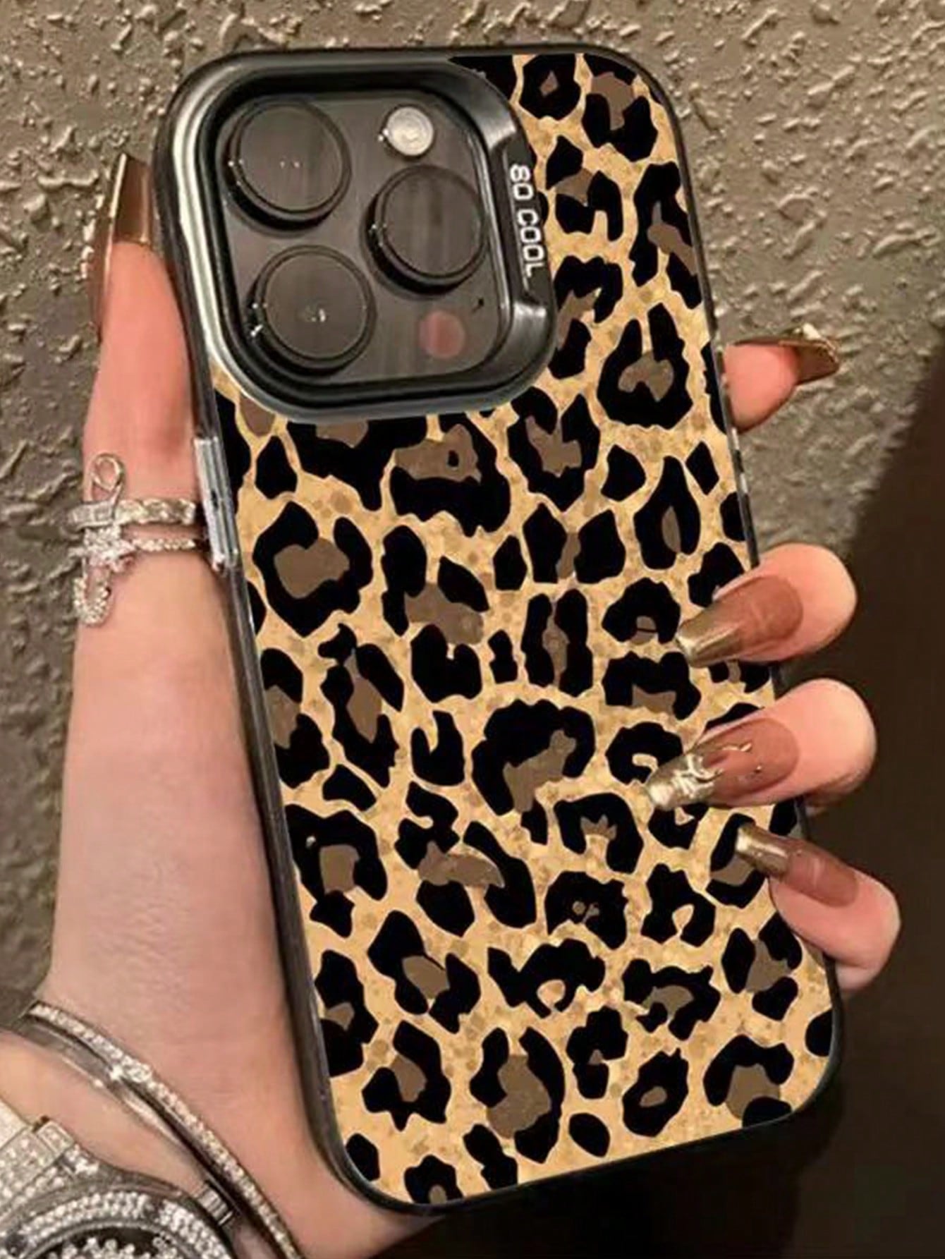 1pc Black Leopard Pattern Printed Silicone Phone Case, Shockproof, Compatible With IPhone 15 14 13 12 11 Pro Max