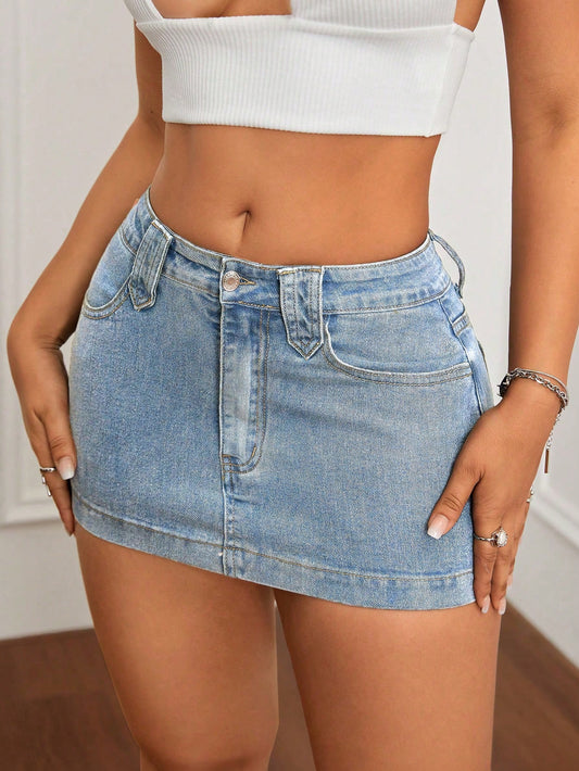 Summer Sexy Slim Washed Denim Mini Skirt