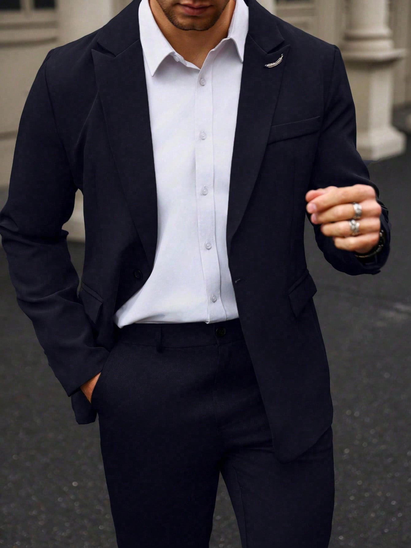 Men's Simple Daily Long Sleeve Suit Jacket