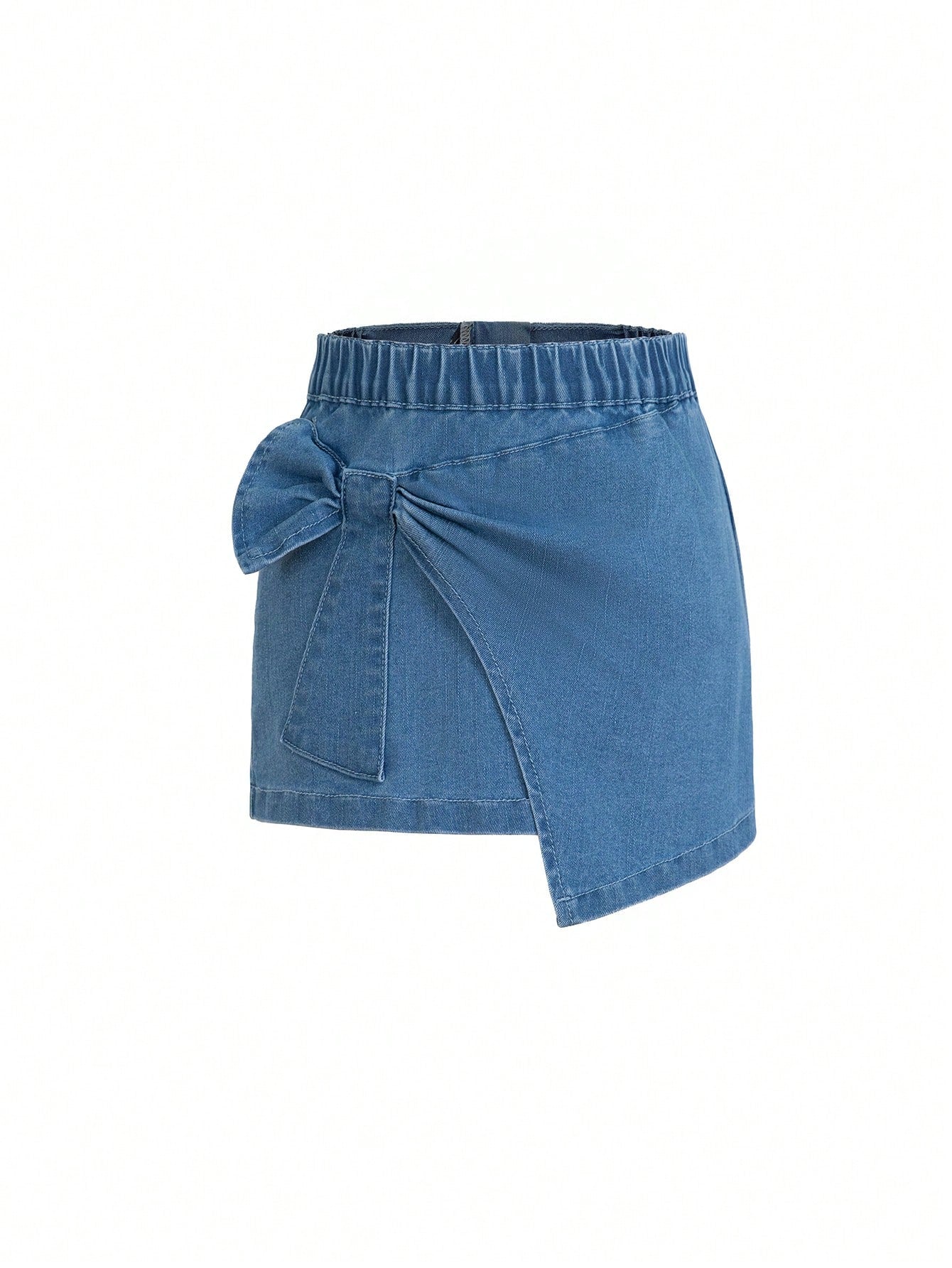 Girls' (Little) New Casual Fashionable And Versatile Washed Denim Skirt