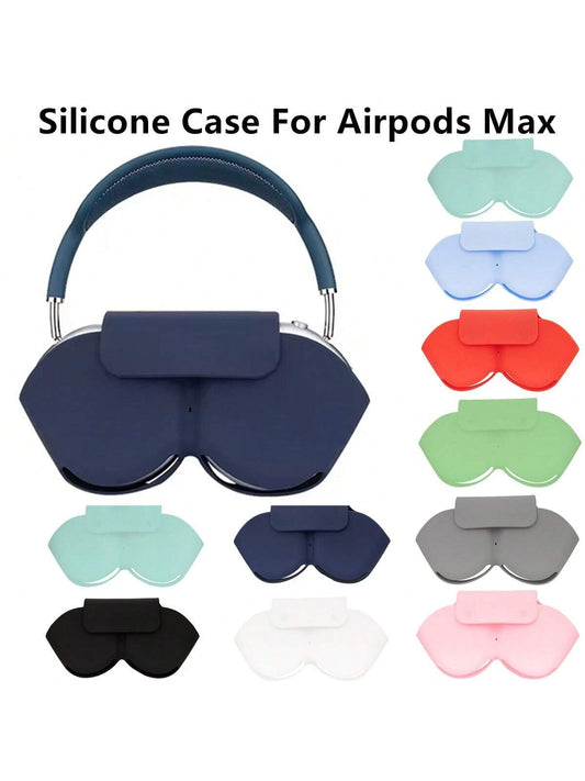 1pc Silicone Protective Cover & Carrying Case Set For AirPods Max, Soft & Durable, Multi-Protection Against Dust, Water, Scratches And Fall, Washable And Easy To Clean, Fashionable Design With Multiple Colors Optional, Great Gift Idea