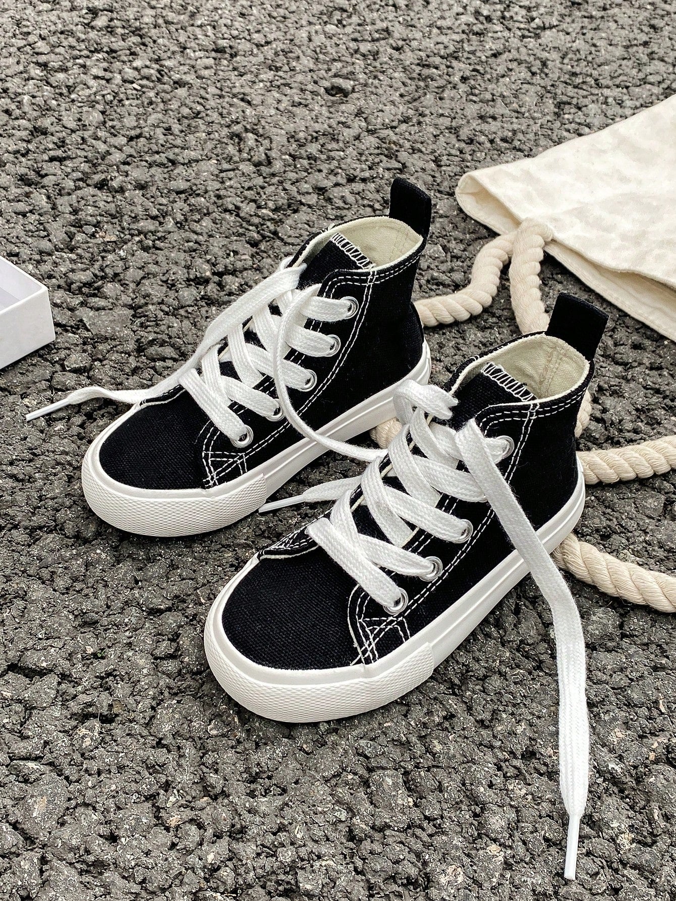 Children's Mid-Top Canvas Sneakers, Spring/Fall Korean Style, Unisex Low-Top Casual Athletic Shoes, Classic High-Top Canvas Shoes, Fashionable And Versatile Sneakers, Skateboarding Shoes For Kids