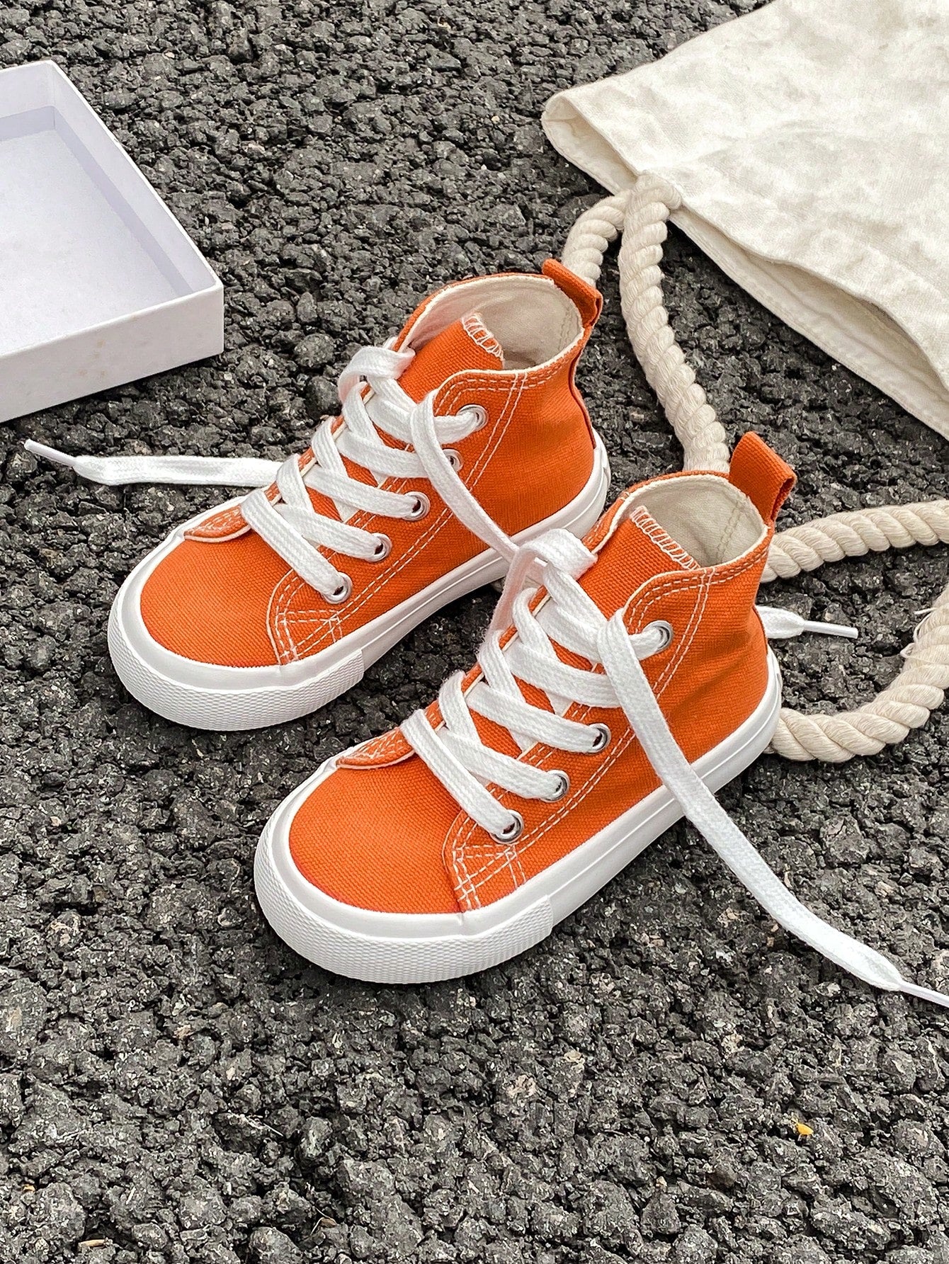 Children's Mid-Top Canvas Sneakers, Spring/Fall Korean Style, Unisex Low-Top Casual Athletic Shoes, Classic High-Top Canvas Shoes, Fashionable And Versatile Sneakers, Skateboarding Shoes For Kids