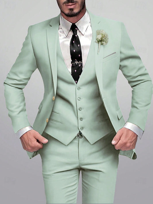 Men's Single-Breasted Suit Jacket, Leisure Suit, Suitable For Weddings