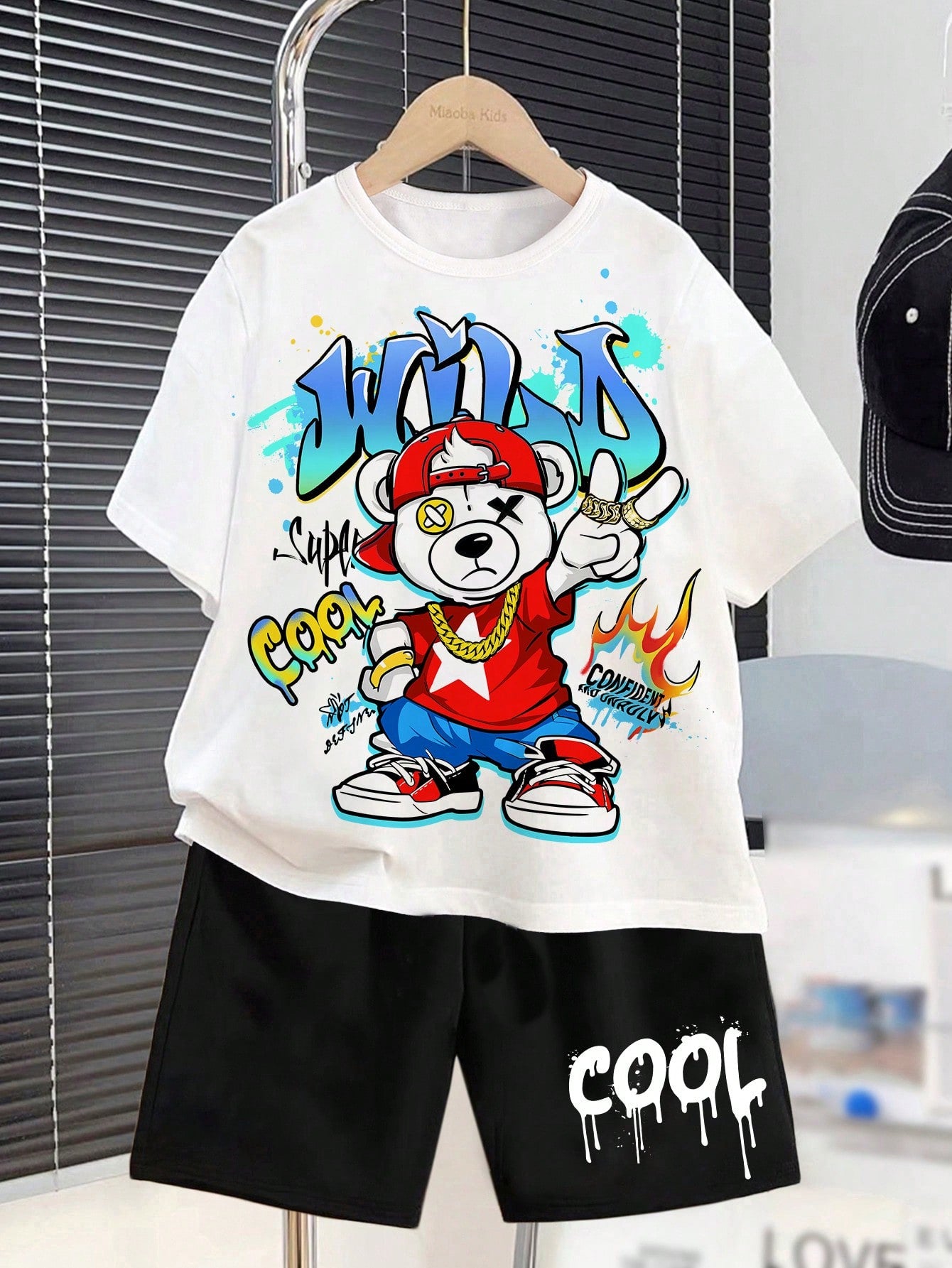 Tween Boys' Casual Simple Video Game Printed Short Sleeves T-Shirt And Shorts Set, Suitable For Summer