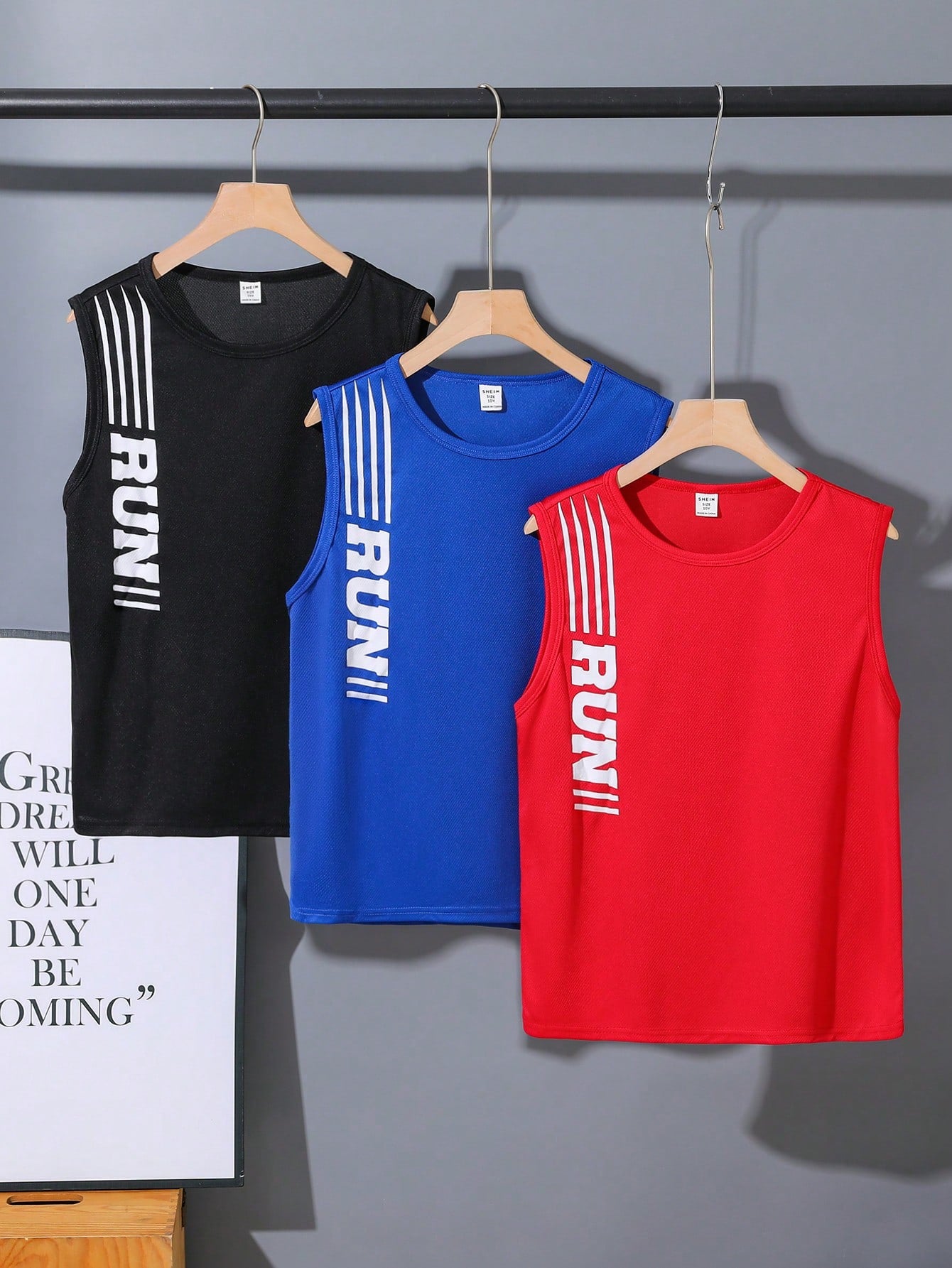 Tween Boy 3pcs Loose Fit Athletic Round Neck Patterned Top Set