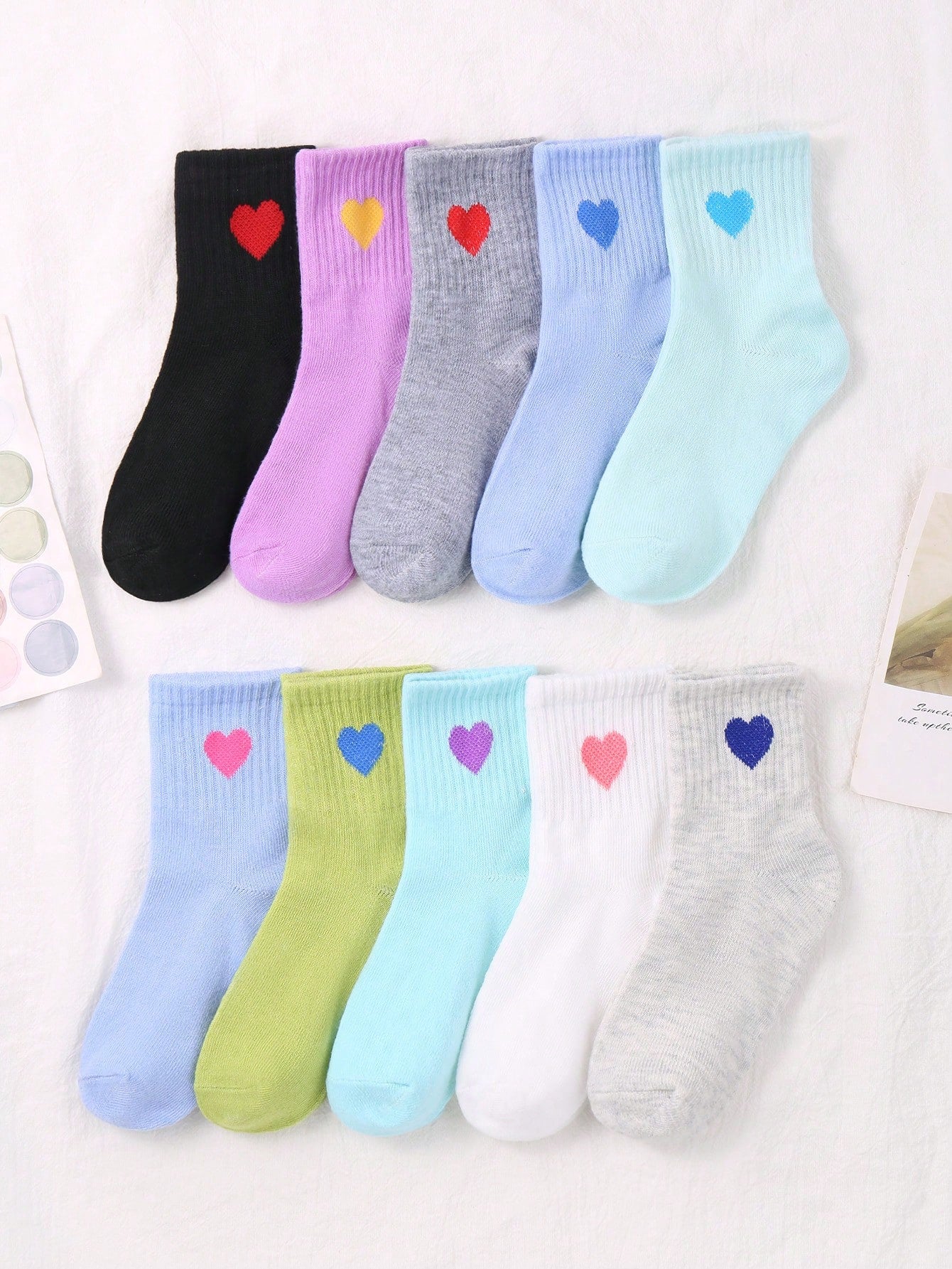 5 Pairs Of Soft Ankle Socks, Cute And Fun Heart Shaped Novelty Socks For Girls