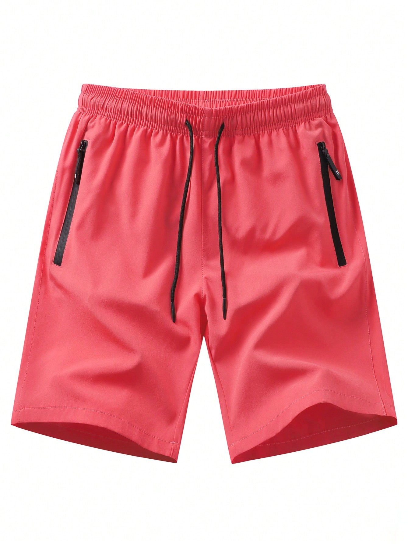 Loose Men's Drawstring Waist Shorts With Zippered Pockets