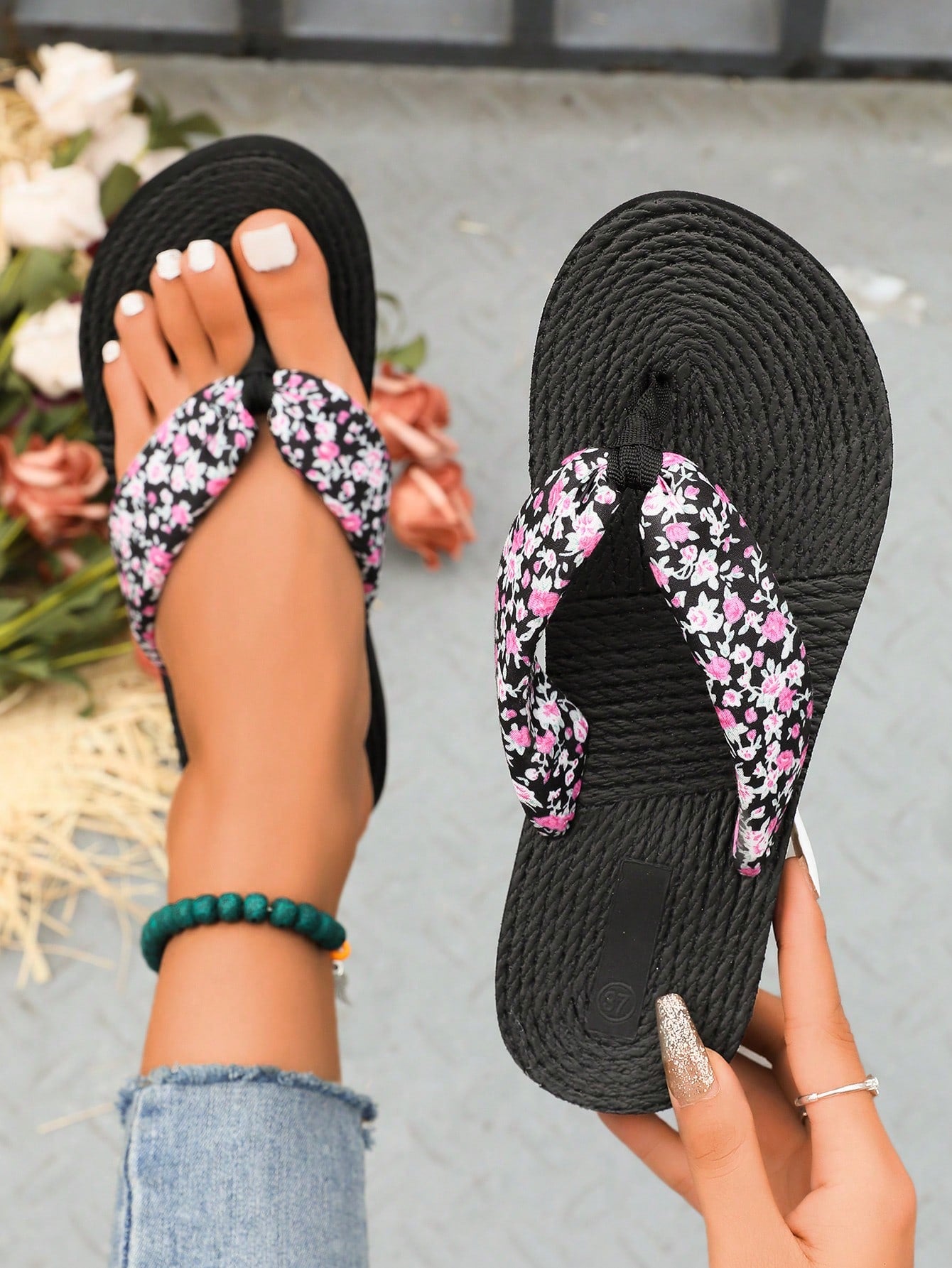 Women Fashion Elegant Classic Non-Slip Outdoor Beach Leopard Print Flip Flops, Summer