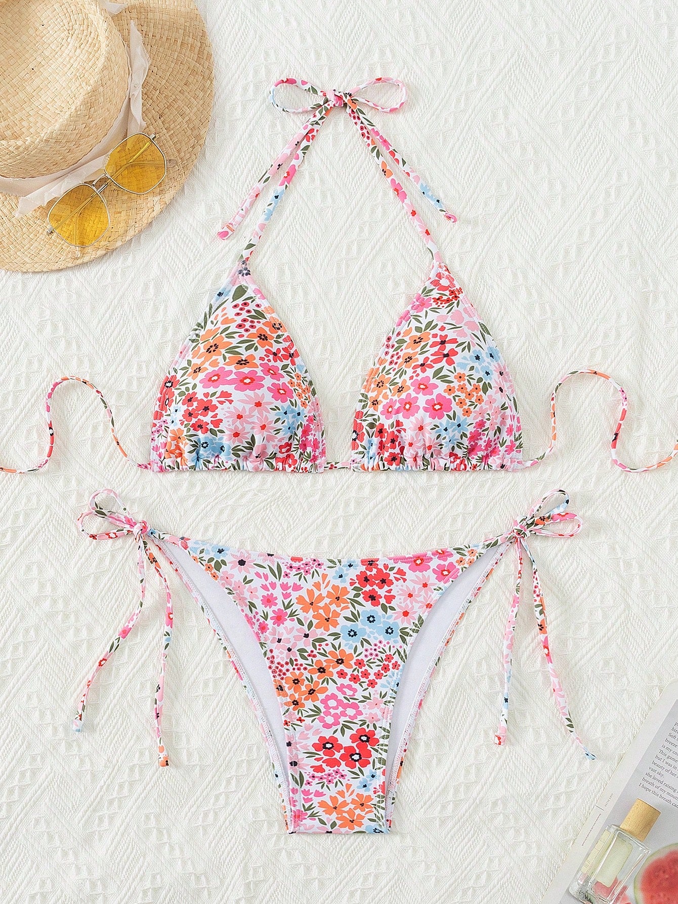 Swim Summer Beach Floral Printed Swimwear Set