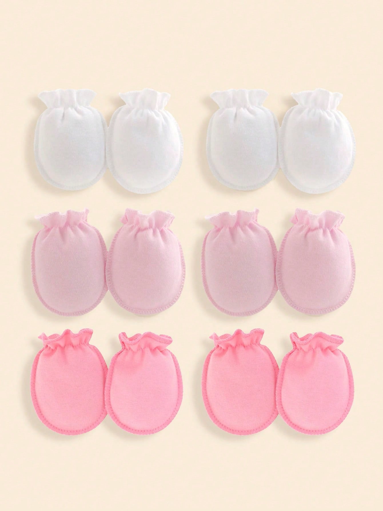 6 Pairs Solid Color Newborn Baby Gloves, Baby Anti-Scratch Face Four Seasons General Mother & Baby Goods