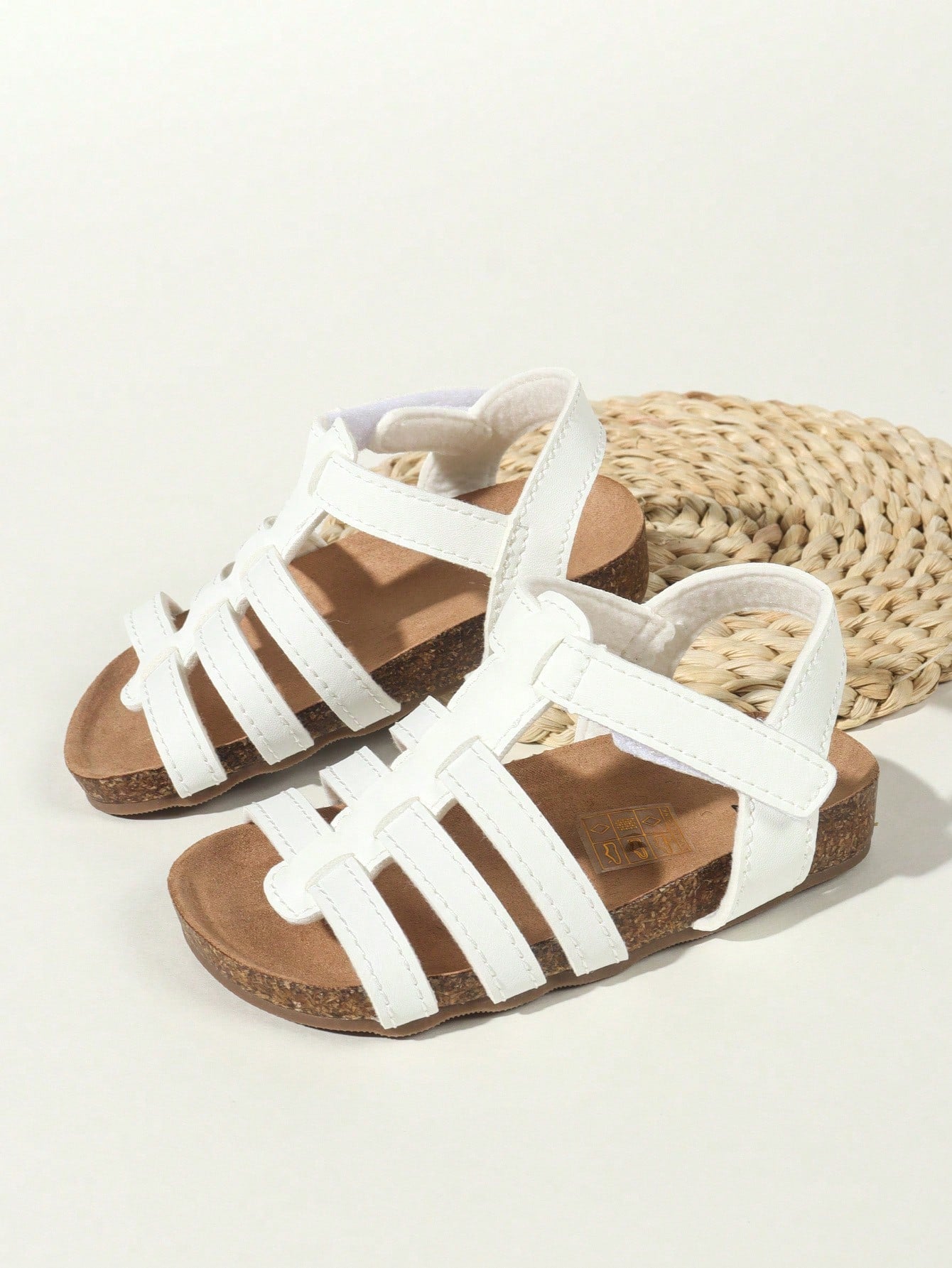 2024 Summer Girls' Versatile Pu Leather Roman Sandals With Back Strap Design, Soft & Breathable Footbed And Anti-Skid Soles, Lightweight