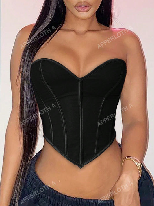 A Hanky Hem Lace-up Back Overbust Corset