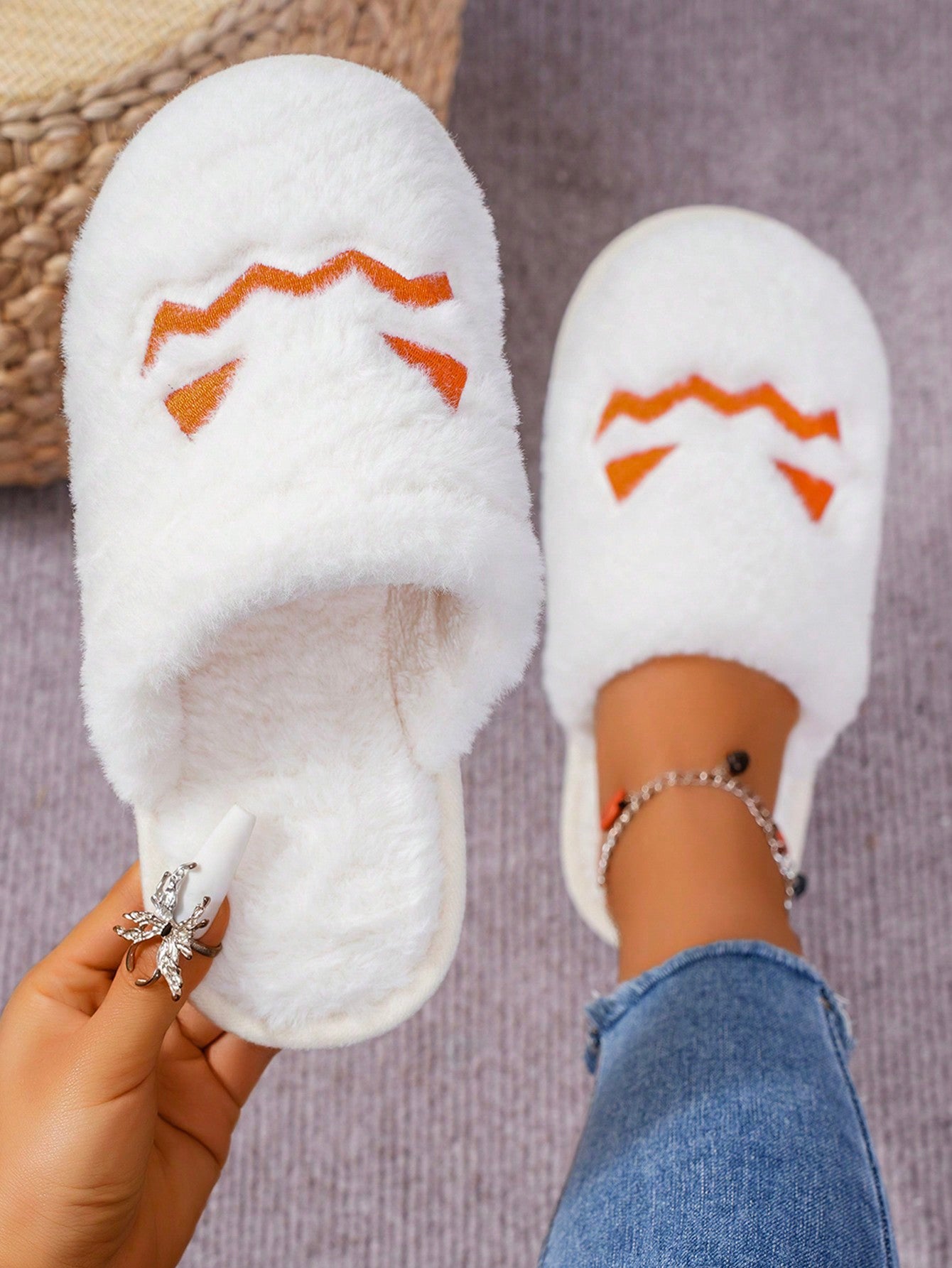 Cute Cow Linen Slippers For Women And Couples, Anti-Slip Thick Sole Indoor Sandals