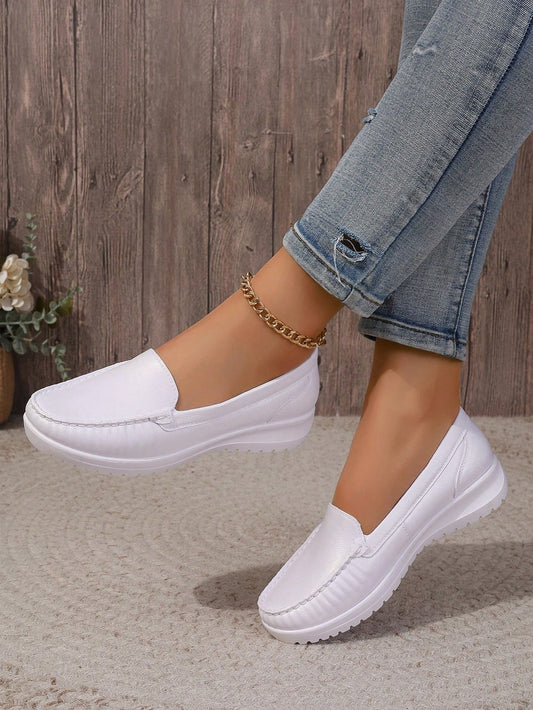 Women's White Anti-Skid Low-Cut Shoes For Daily Wear