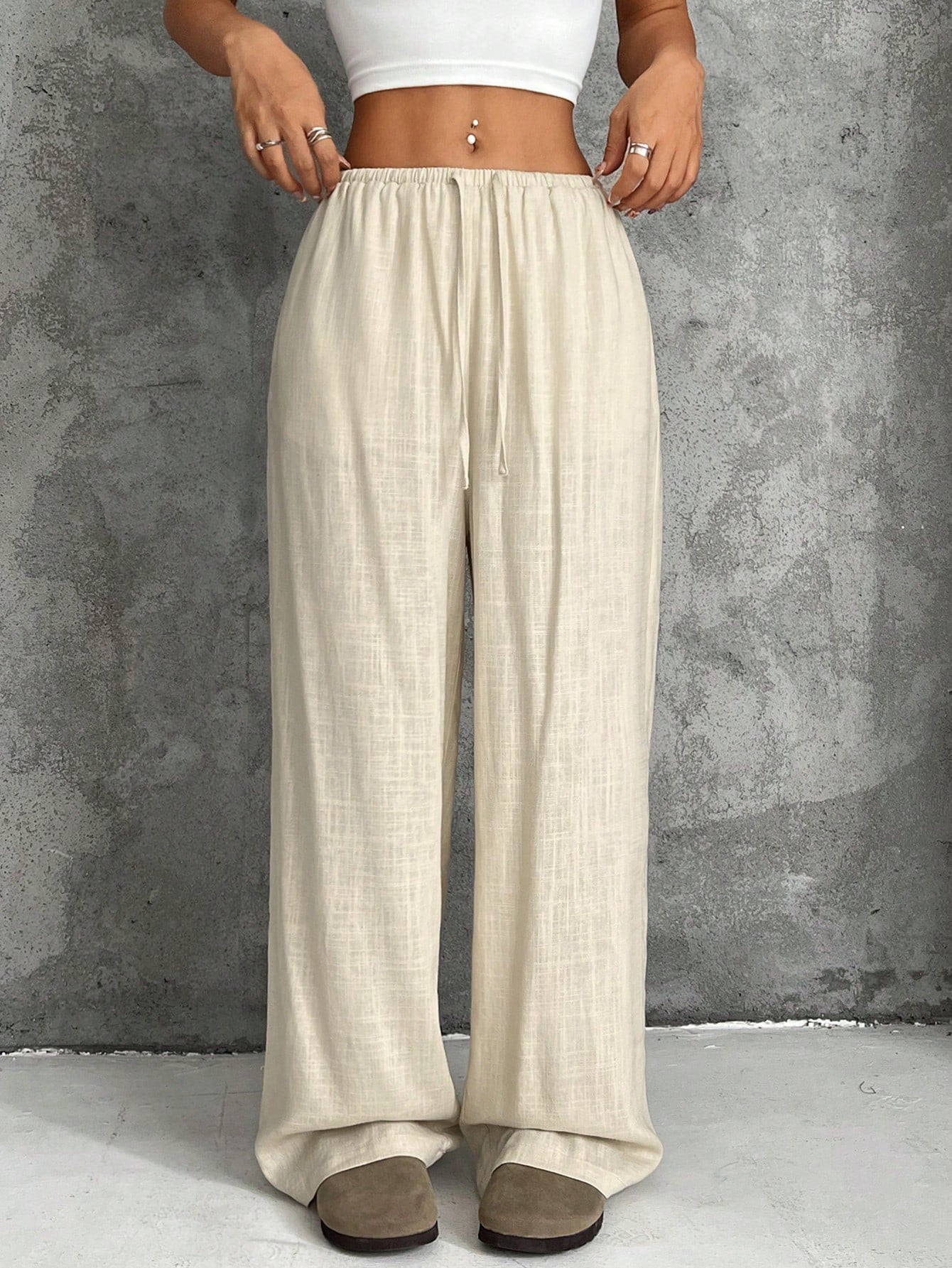 Women's Linen Low Rise Pants