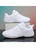 BAXINIER Girls All White Cheerleading Shoes Lightweight Cheer Sneakers Little Kids Breathable Dance Shoes