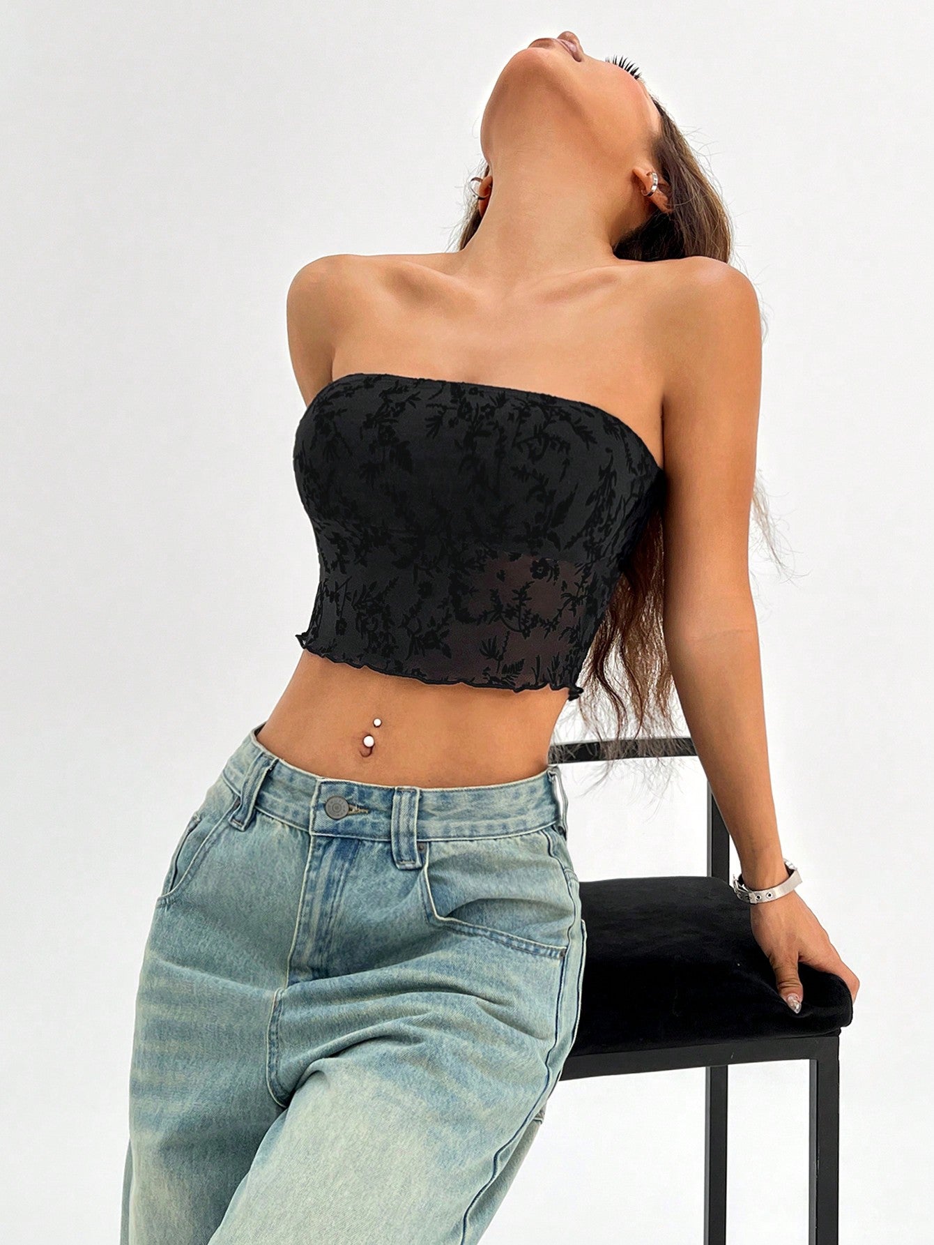 Y2k Lace Tube Top