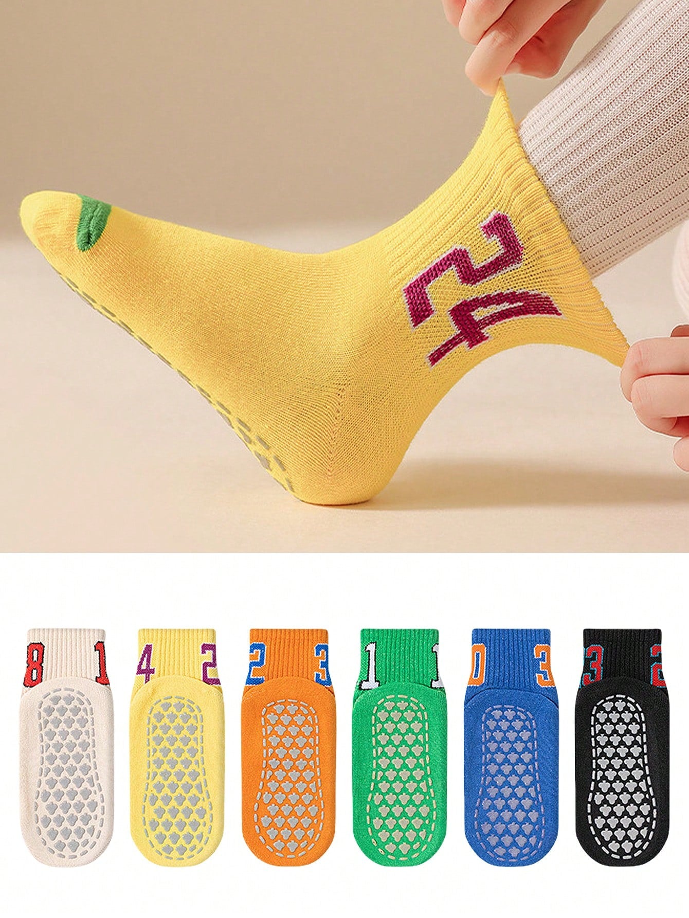 5pairs Spring/Summer Children's Socks For Boys, Basketball Style, Bright Colors, Cartoon, Breathable