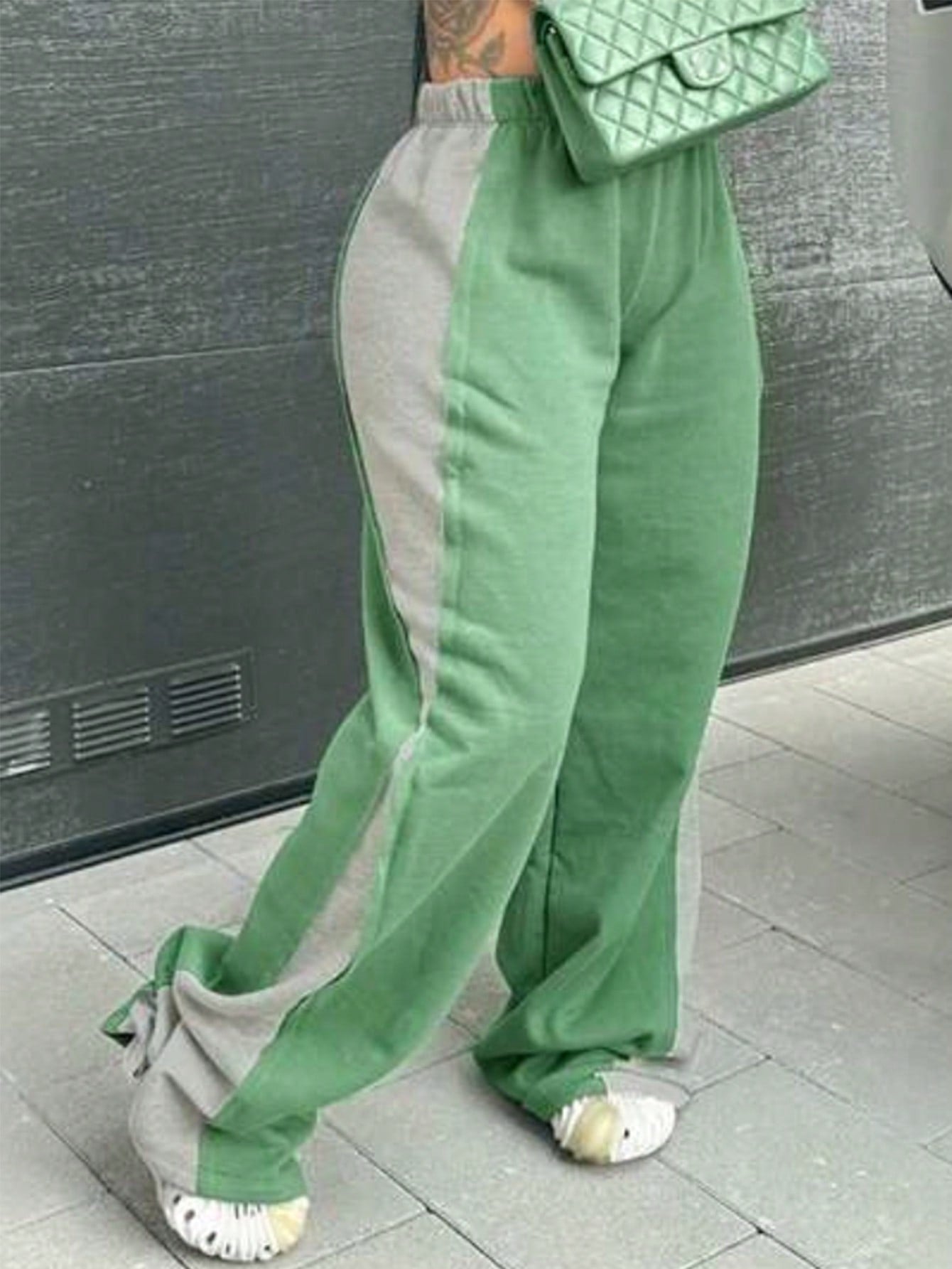 Plus Size Casual Splice Colorblock Sweatpants